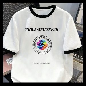 Black Round Neck White T-Shirt