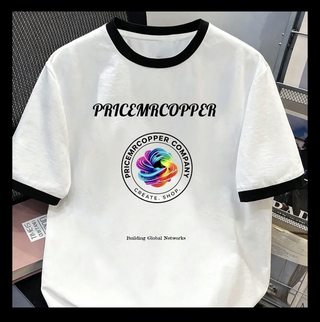 Black Round Neck White T-Shirt