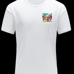 Printed Front & Back White T- Shirt