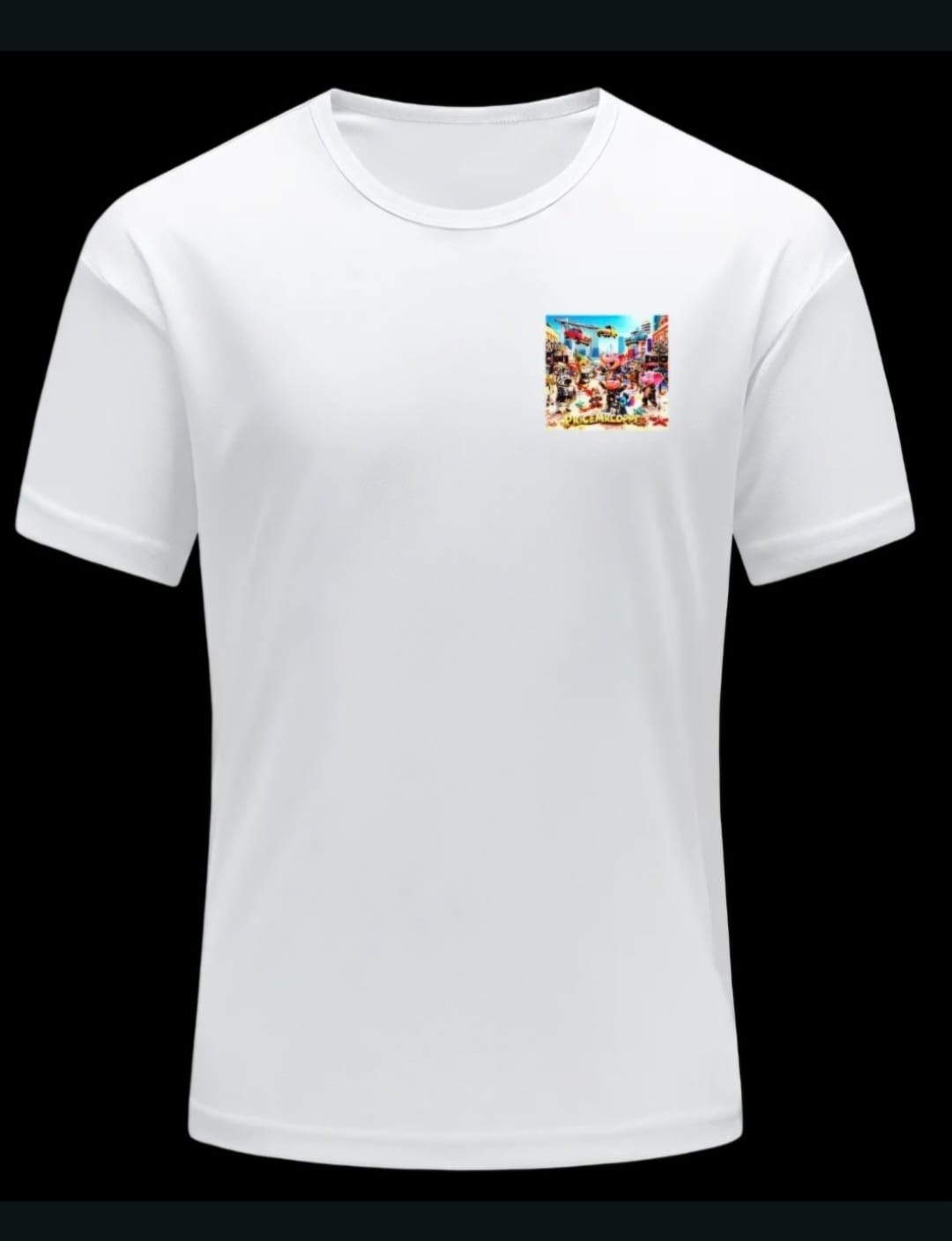 Printed Front & Back White T- Shirt