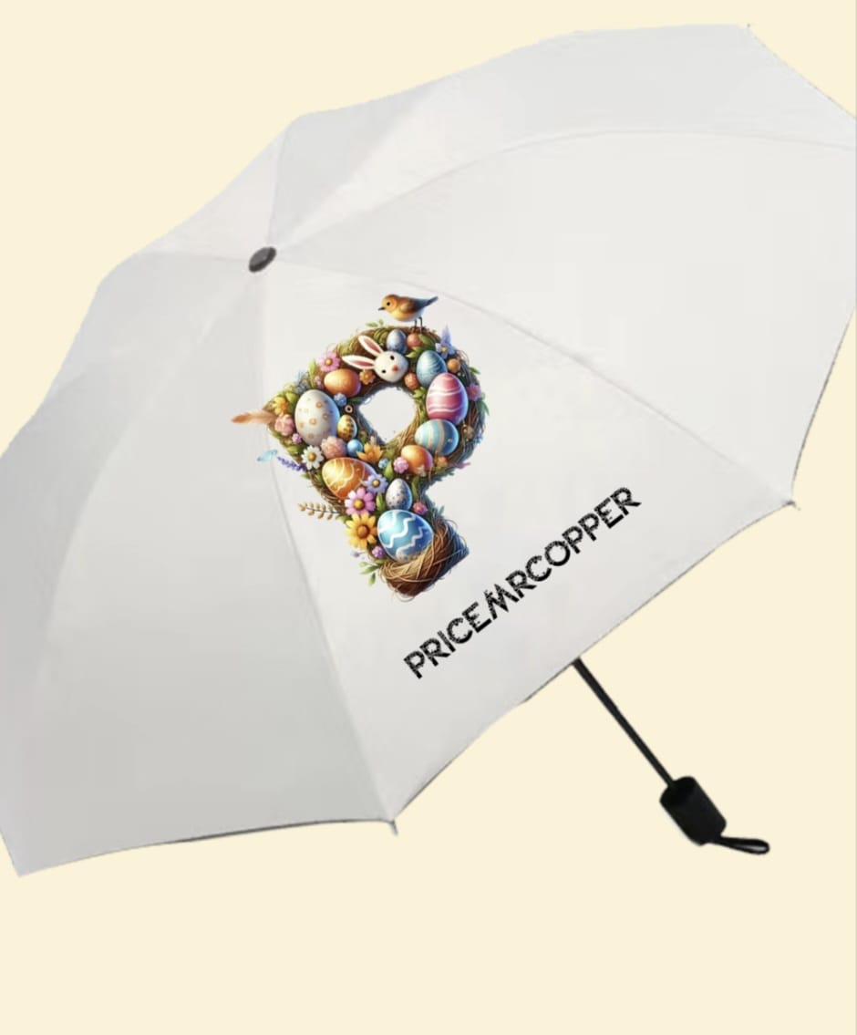 Printed White Umbrella