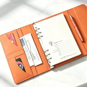 Orange Cover Notebook & Diary With Pen