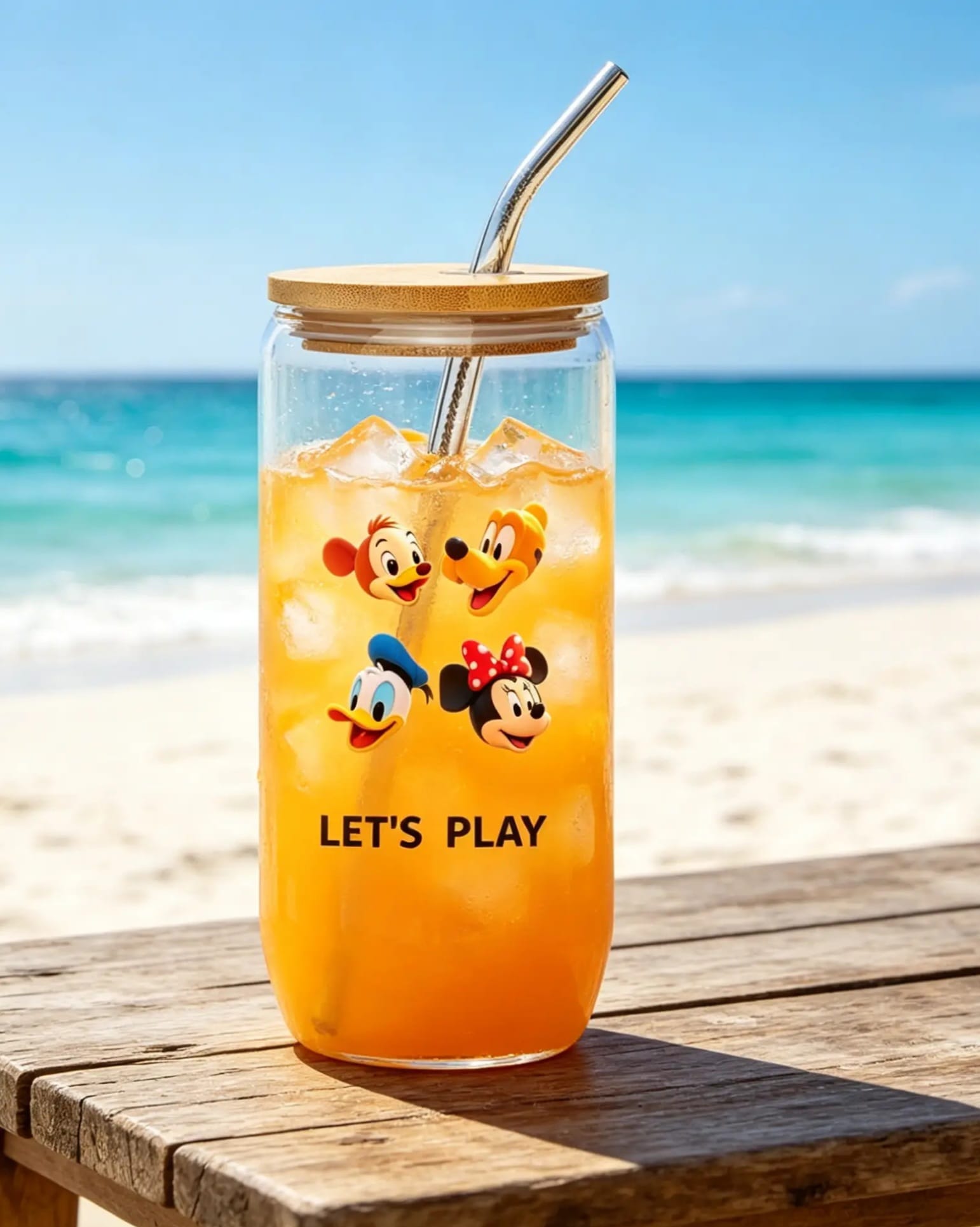 Drink Glass Mugs with Straw 500ml